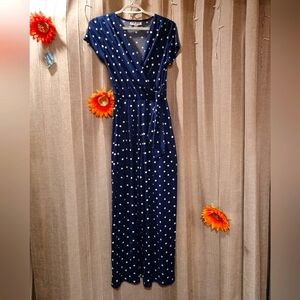 S Shelby & Palmer Blue w/White dots bodysuit/jumper/Romper